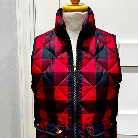 J. Crew Excursion Quilted Down Vest Buffalo Check. Size XS. - Picture 3 of 10